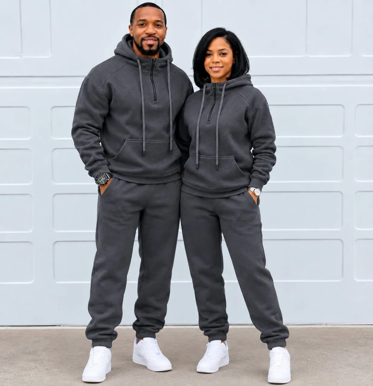 Couples Fleece Hoodie Tracksuit