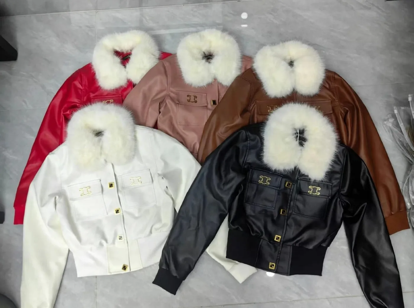 Fur-Collar Cropped Jacket