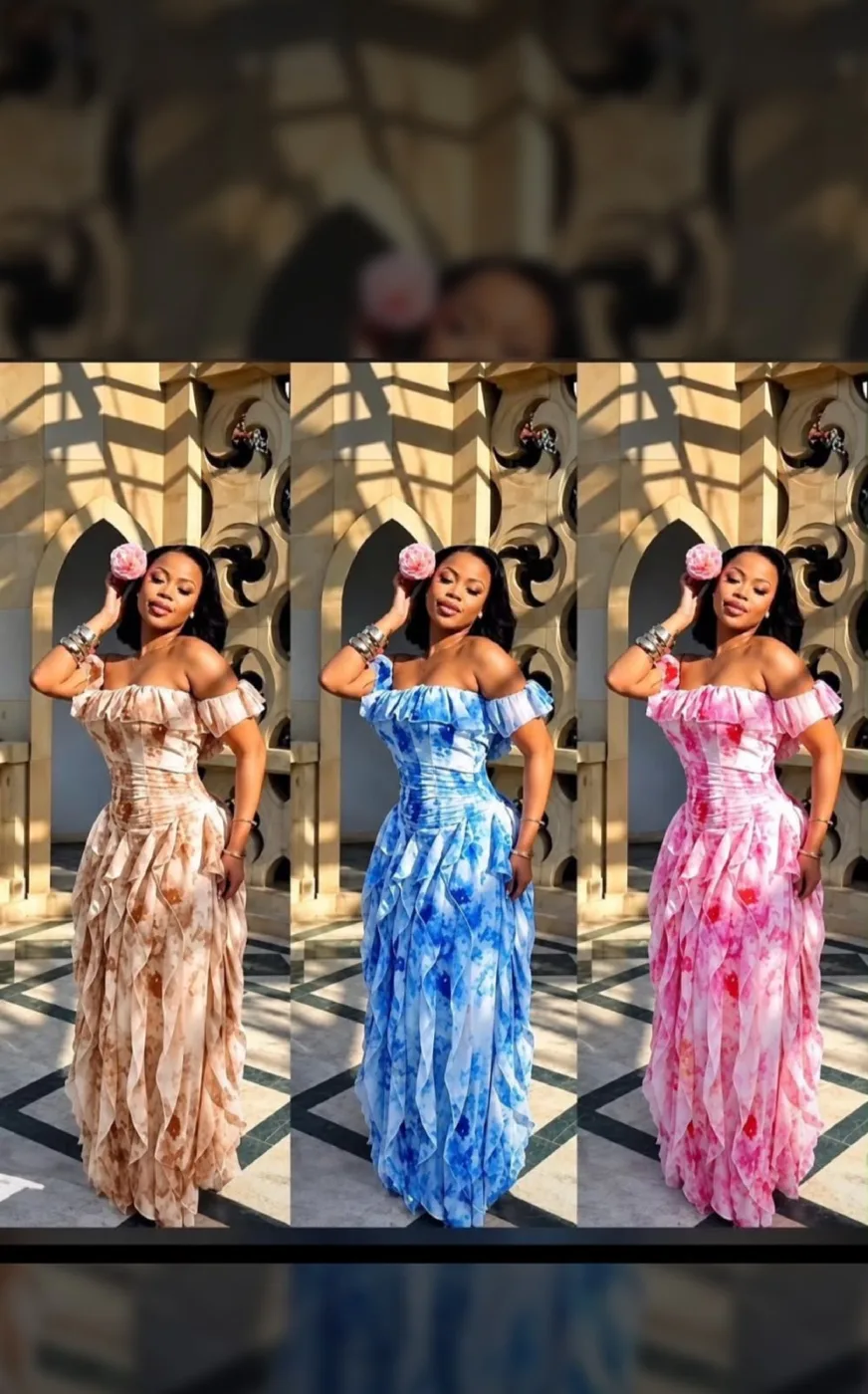 Off-Shoulder Floral Maxi Dress