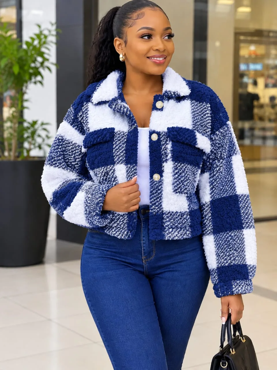 Plaid Teddy Shacket