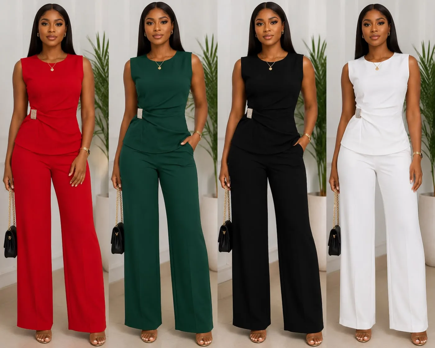 Sleeveless Wide-Leg Jumpsuit