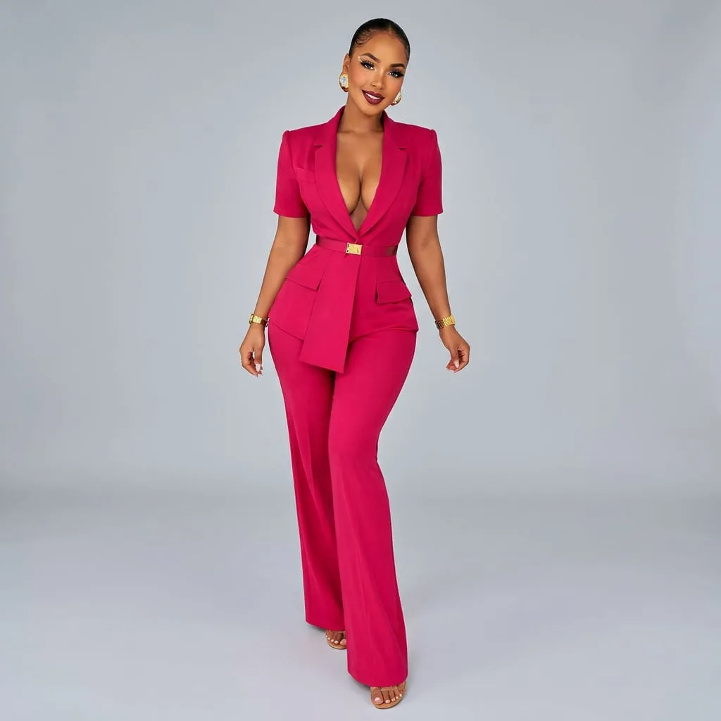 The Signature Belted Power Set – Women's Wear | Vee Fashions