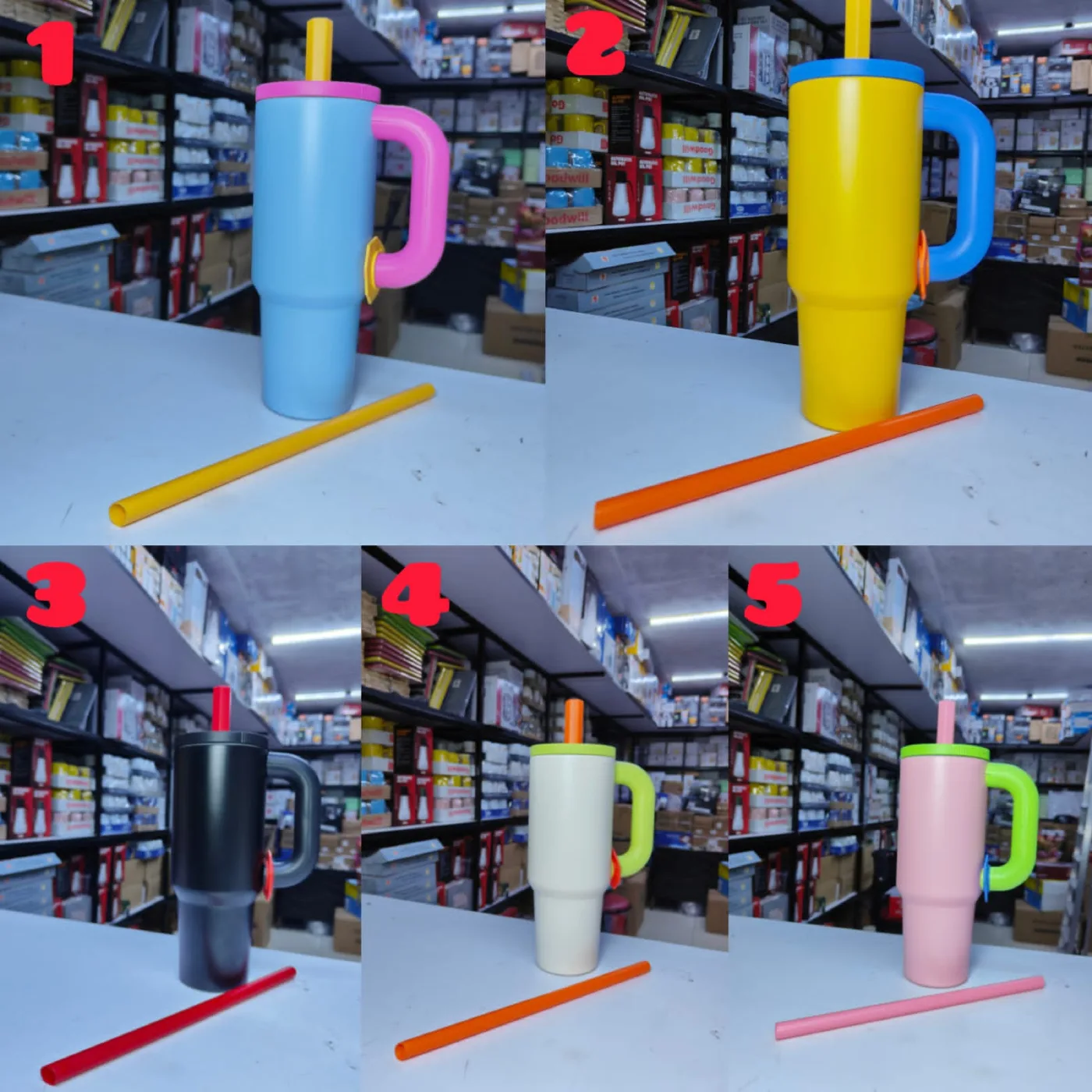 Insulated Tumbler with Handle and Straw