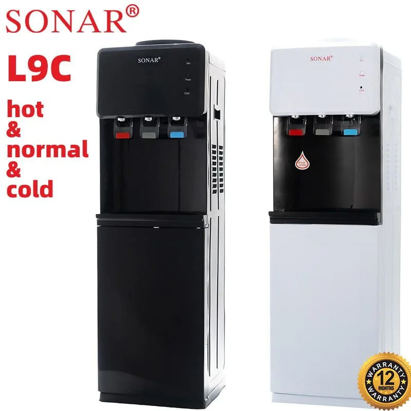 Sonar L9C hot, normal and cold water dispensers in black and white
