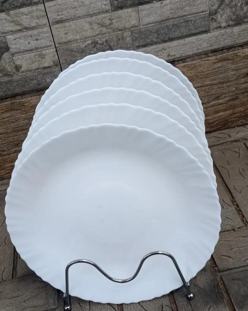 White Wavy-Rim Dinner Plates (Set of 6)
